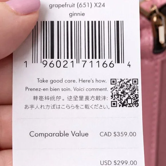 Kate Spade Ginnie Crossbody Grapefruit Soda Pink - Picture 8 of 9